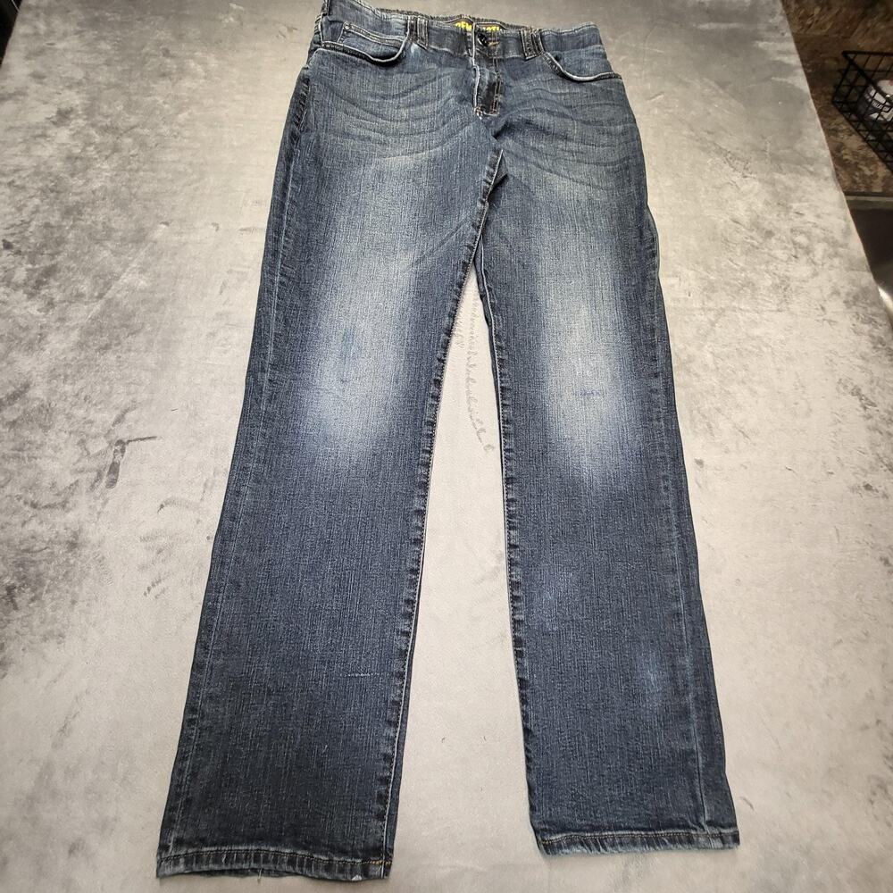 Lee Extreme Motion Jeans Mens 34x34 Blue Straight Tapered Fit Medium Wash